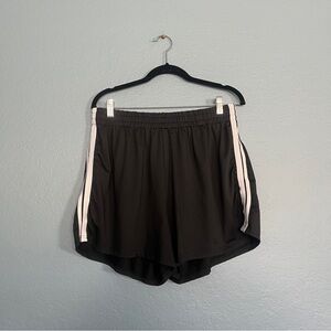 Black Athletic Shorts with White Stripes